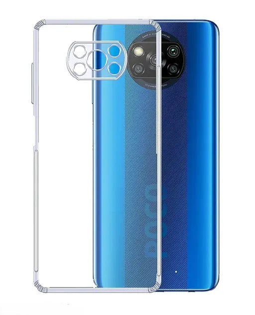 VAKIBO Super Premium Soft TPU Transparent Case With Dustplug,Side Grip,Corner Protection,lanyard Cuts,Camera Protection Suitable for Poco X3 Pro