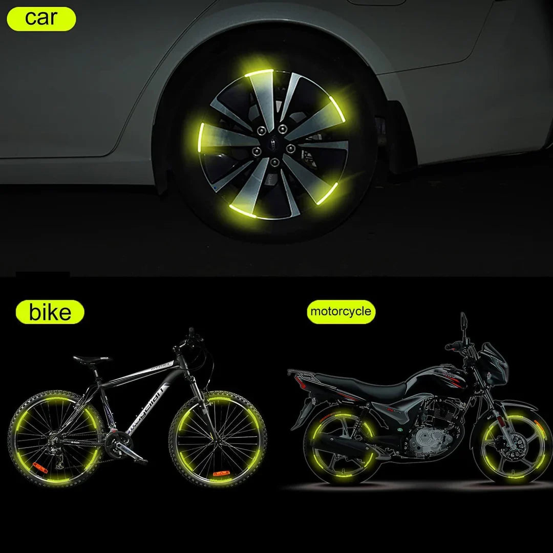 Night Safety Reflective Wheel Rim Stripe Stickers