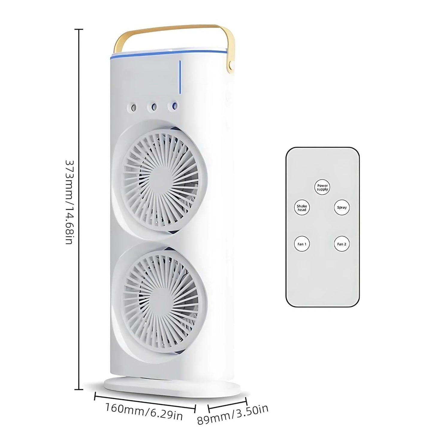 Double Fan With Mist and Remote