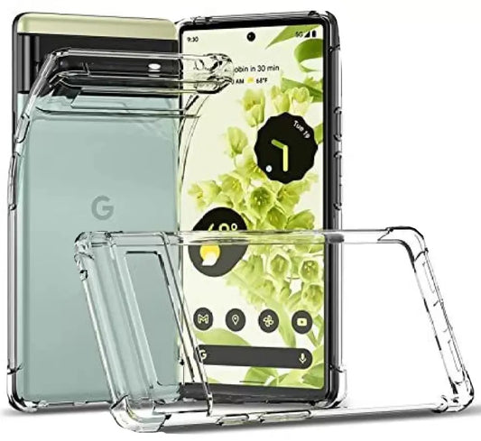 VAKIBO Matte sides Back Clear Soft 2MM Transparent Premium Quality Back Cover Made With Silicon Rubber TPU Material Suitable For Google Pixel 6A