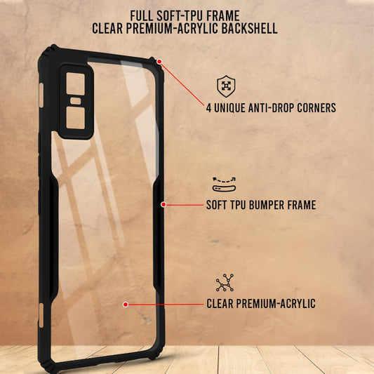 VAKIBO Super Premium Black Border Transparent Case With Corner Protection & Camera Protection Suitable for Infinix GT30 Pro