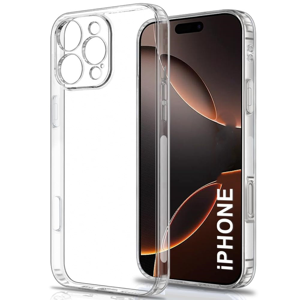 VAKIBO Super Premium Soft TPU Transparent Case With Dustplug,Side Grip,Corner Protection,lanyard Cuts,Camera Protection Suitable for iPhone 13 Pro Max