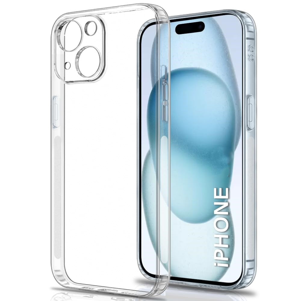 VAKIBO Super Premium Soft TPU Transparent Case With Dustplug,Side Grip,Corner Protection,lanyard Cuts,Camera Protection Suitable for iPhone 14 Plus