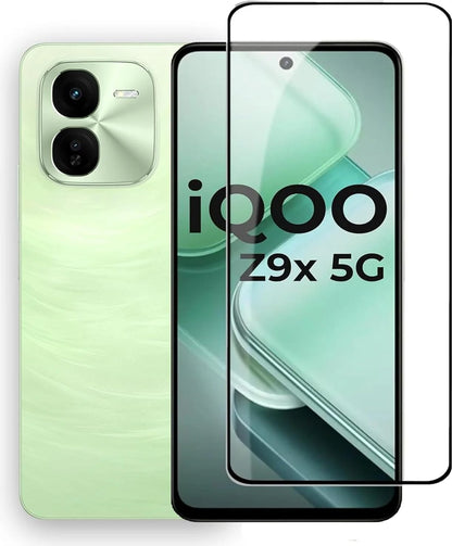 Super Premium Quality Tempered Glass Screen Guard Protector With Black Border Suitable For iQOO Z9X
