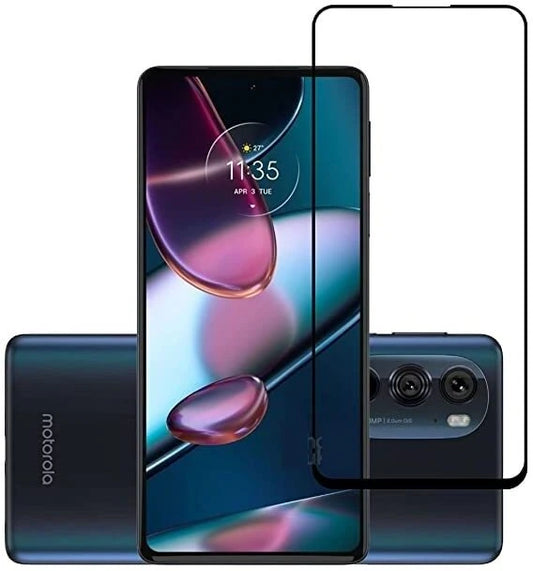 Super Premium Quality Tempered Glass Screen Guard Protector With Black Border Suitable For Moto Edge 30 Pro