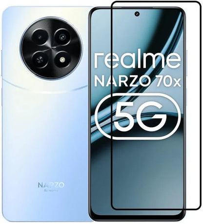 Super Premium Quality Tempered Glass Screen Guard Protector With Black Border Suitable For Realme 12x