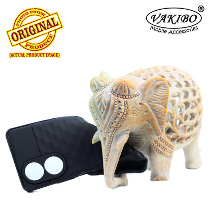 VAKIBO Parallax Design Black Coloured Soft TPU Rubber Back Cover Case With Camera Protection Ring Suitable for Oppo A58 4G