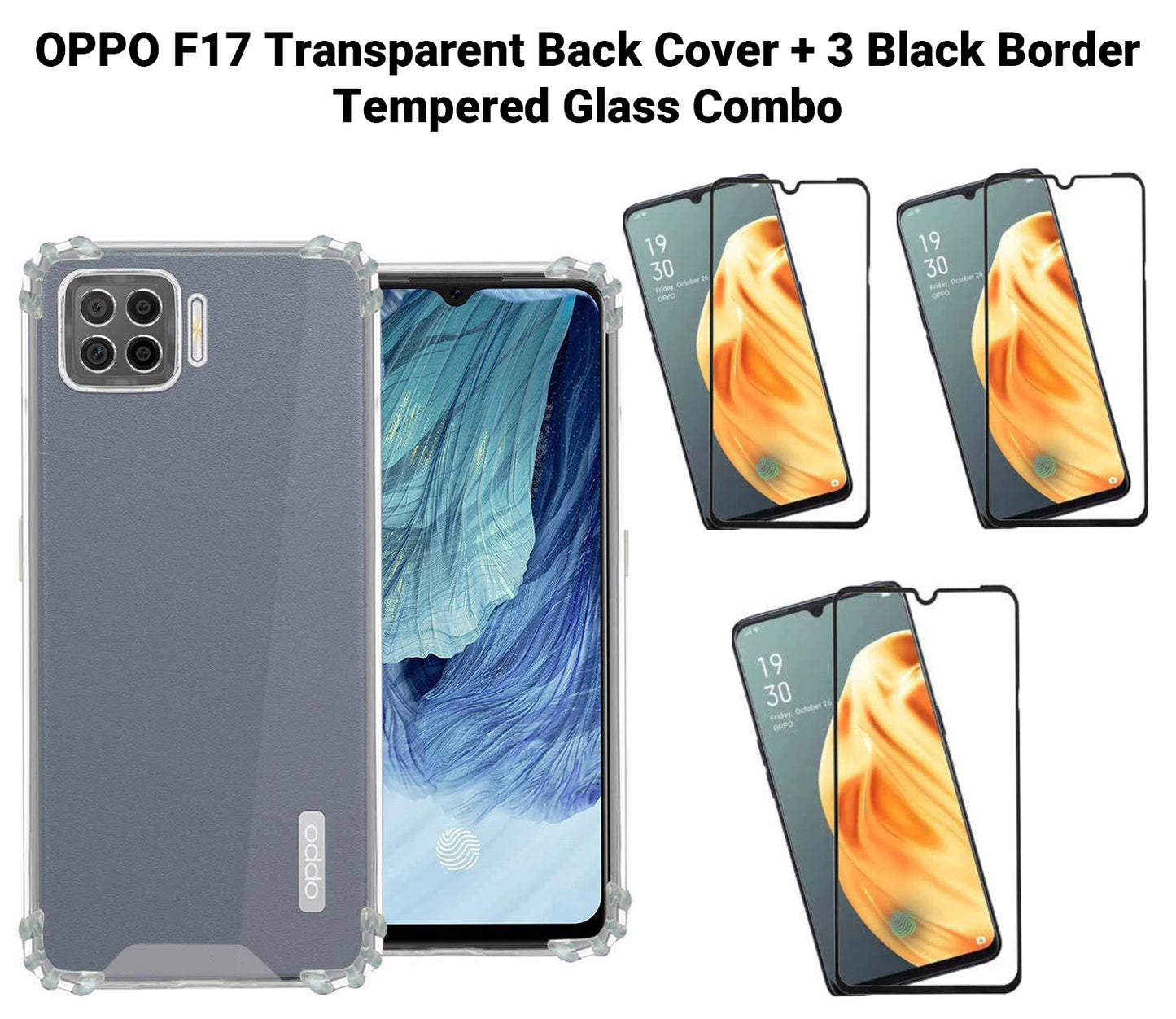 VAKIBO Super Premium Soft TPU Transparent Case With Dustplug,Side Grip,Corner Protection,lanyard Cuts,Camera Protection Suitable for Oppo F17