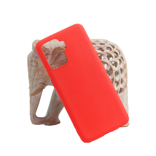 VAKIBO 1.2 MM Thick Red Coloured Soft TPU Rubber Back Cover Case With Camera Protection Ring Suitable for Oppo F19 Pro