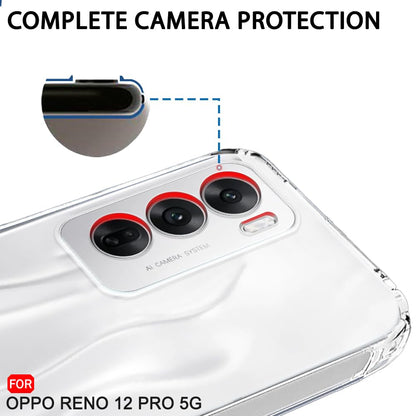 VAKIBO Premium Clear 1.5MM Thick Transparent Soft TPU Rubber Back Cover Case With Camera Protection Suitable for Oppo Reno 12 Pro