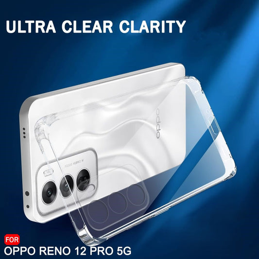 VAKIBO Premium Clear 1.5MM Thick Transparent Soft TPU Rubber Back Cover Case With Camera Protection Suitable for Oppo Reno 12 Pro