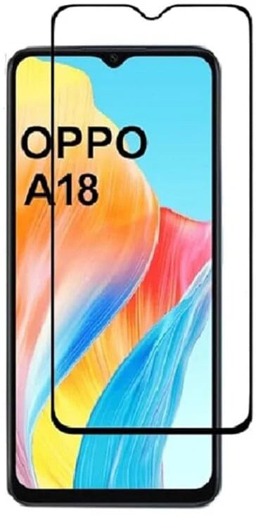 Super Premium Quality Tempered Glass Screen Guard Protector With Black Border Suitable For Oppo A18 4G