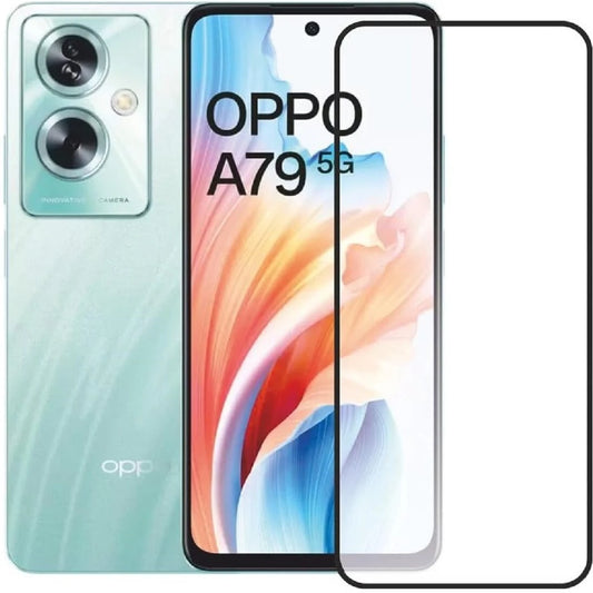Super Premium Quality Tempered Glass Screen Guard Protector With Black Border Suitable For Oppo A79 5G