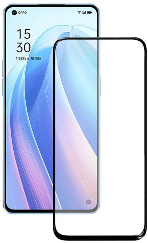 Super Premium Quality Tempered Glass Screen Guard Protector With Black Border Suitable For Oppo Reno 7