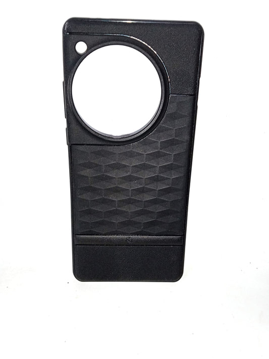 VAKIBO Parallax Design Black Coloured Made with Soft Rubber TPU Back Cover Case Camera Protection Ring Suitable for OnePlus 12