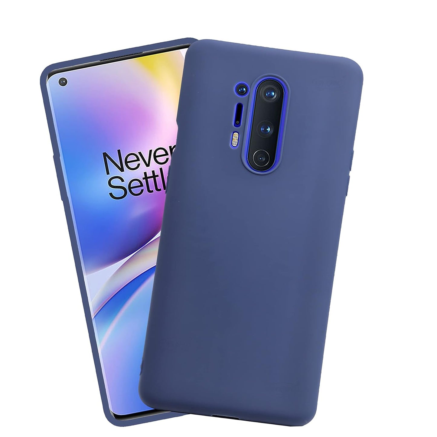 VAKIBO 1.2 MM Thick Blue Coloured Soft TPU Rubber Back Cover Case With Camera Protection Ring Suitable for OnePlus 8 Pro