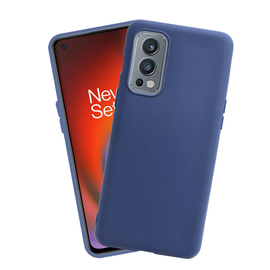 VAKIBO 1.2 MM Thick Blue Coloured Soft TPU Rubber Back Cover Case With Camera Protection Ring Suitable for OnePlus Nord 2