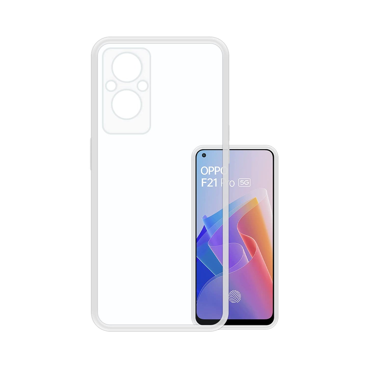 VAKIBO Premium Clear 1.5MM Thick Transparent Soft TPU Rubber Back Cover Case With Camera Protection Suitable for Oppo F21 Pro 5G