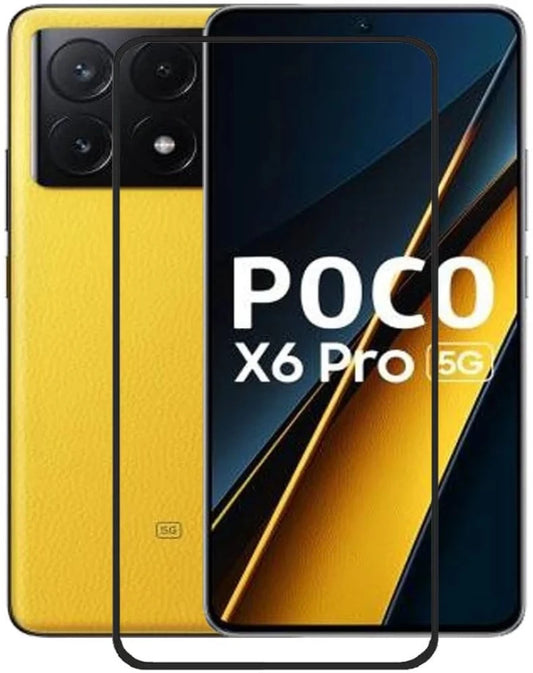 Super Premium Quality Tempered Glass Screen Guard Protector With Black Border Suitable For Mi Poco X6 Pro