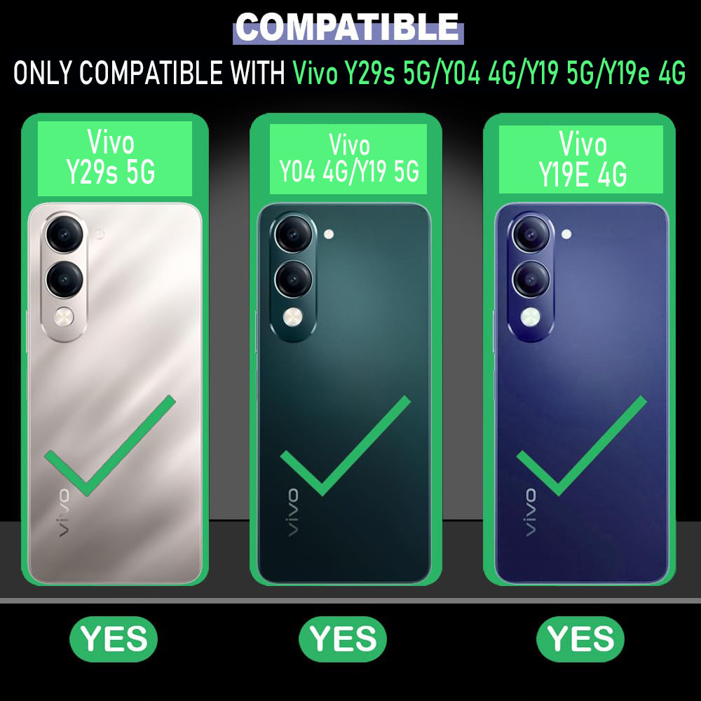VAKIBO Best Selling Black and Transparent Coloured Made With Soft TPU and Acrylic Back Cover Case With 4 Corner and Camera Protection Suitable for Vivo Y04/Vivo T4 Lite