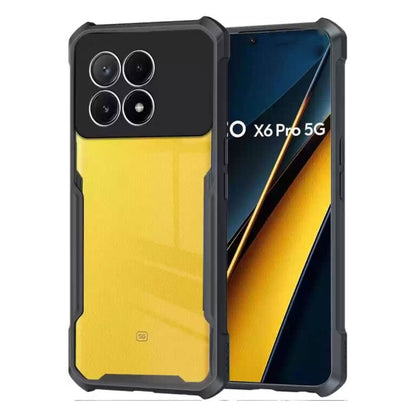 VAKIBO Super Premium Black Border Transparent Case With Corner Protection & Camera Protection Suitable for Mi Poco X6 Pro