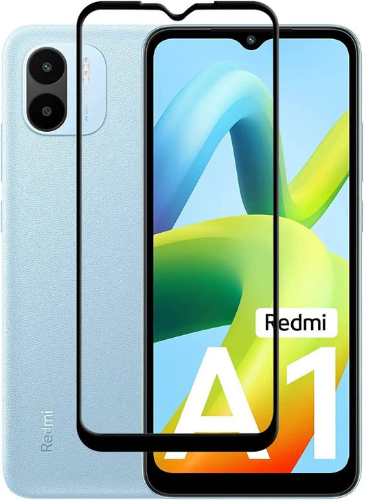 Super Premium Quality Tempered Glass Screen Guard Protector With Black Border Suitable For Mi Redmi A1