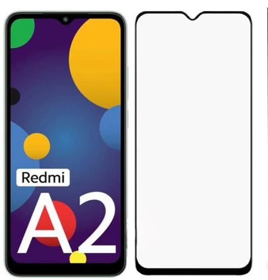 Super Premium Quality Tempered Glass Screen Guard Protector With Black Border Suitable For Mi Redmi A2