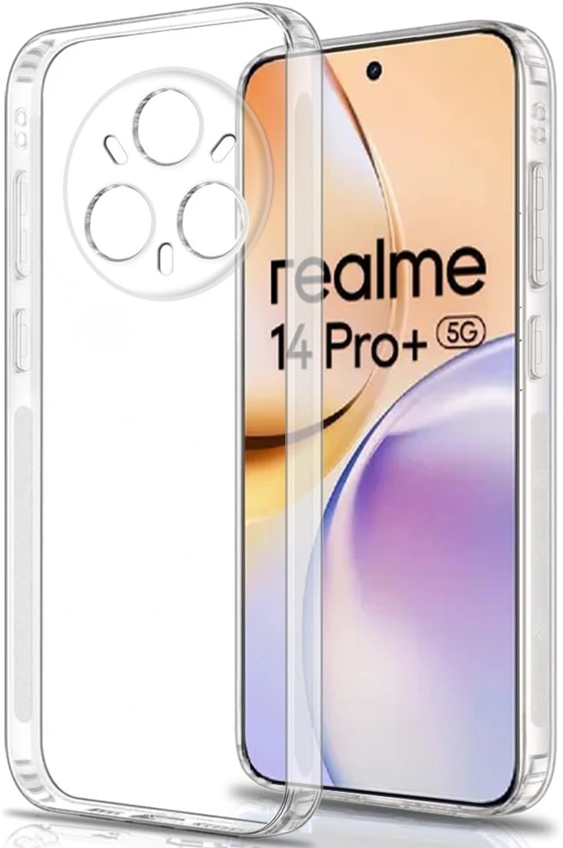 VAKIBO Premium Clear 1.5MM Thick Transparent Soft TPU Rubber Back Cover Case With Camera Protection Suitable for Realme 14 Pro Plus