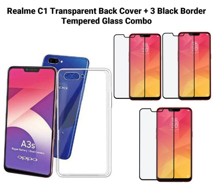 VAKIBO Super Premium Soft TPU Transparent Case With Dustplug,Side Grip,Corner Protection,lanyard Cuts,Camera Protection Suitable for Realme C1