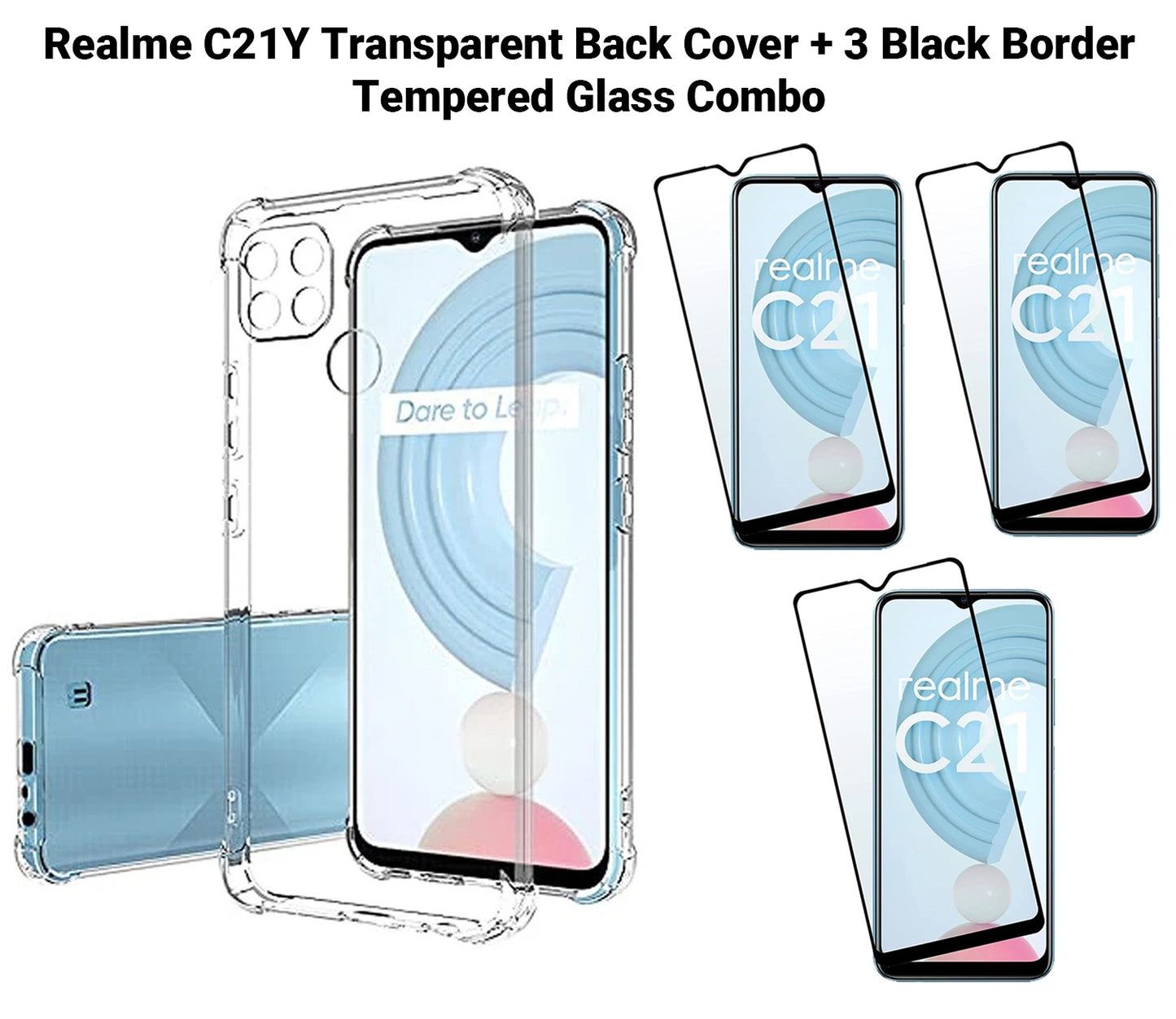 VAKIBO Super Premium Soft TPU Transparent Case With Dustplug,Side Grip,Corner Protection,lanyard Cuts,Camera Protection Suitable for Realme C21Y
