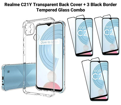 VAKIBO Super Premium Soft TPU Transparent Case With Dustplug,Side Grip,Corner Protection,lanyard Cuts,Camera Protection Suitable for Realme C21Y