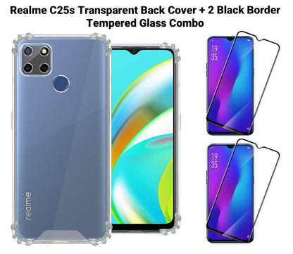 VAKIBO Super Premium Soft TPU Transparent Case With Dustplug,Side Grip,Corner Protection,lanyard Cuts,Camera Protection Suitable for Realme C25s