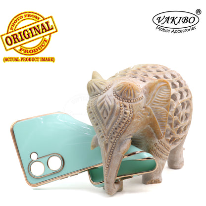 VAKIBO Golden Chrome Border Pista Coloured Soft TPU Back Cover Case With Camera Protection Suitable for Realme C33