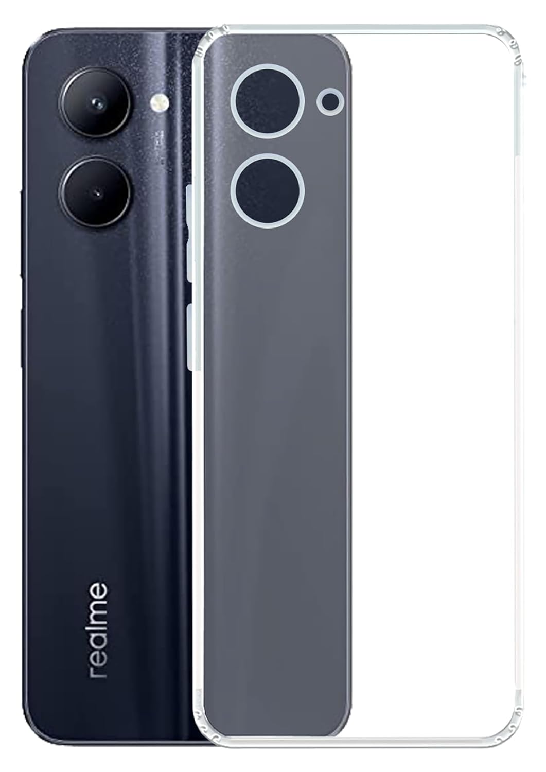 VAKIBO Premium Clear 1.5MM Thick Transparent Soft TPU Rubber Back Cover Case With Camera Protection Suitable for Realme C33