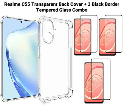 VAKIBO Premium Clear 1.5MM Thick Transparent Soft TPU Rubber Back Cover Case With Camera Protection Suitable for Realme C55