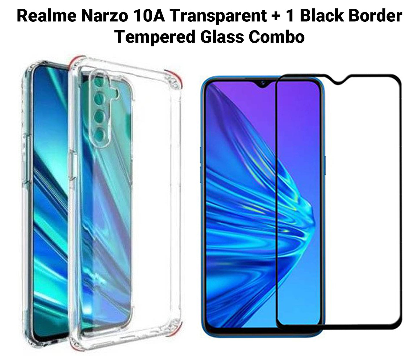 VAKIBO Super Premium Soft TPU Transparent Case With Dustplug,Side Grip,Corner Protection,lanyard Cuts,Camera Protection Suitable for Realme Narzo 10A
