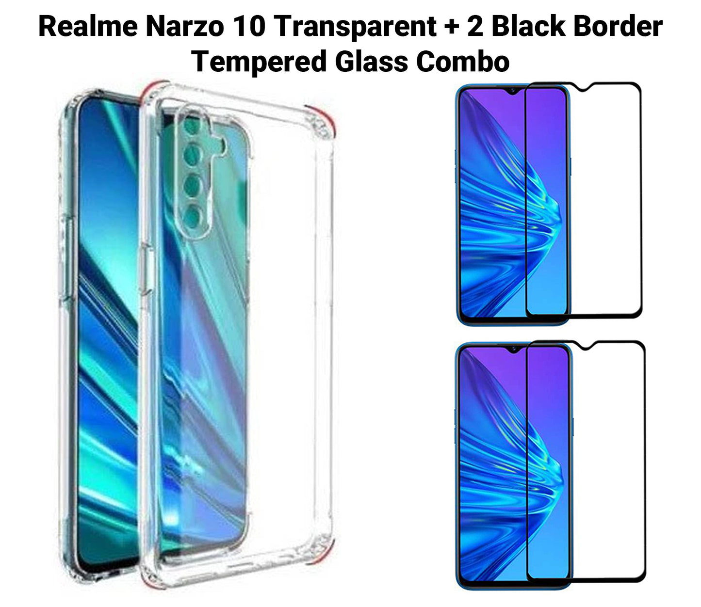 VAKIBO Premium Clear 1.5MM Thick Transparent Soft TPU Rubber Back Cover Case With Camera Protection Suitable for Realme Narzo 10