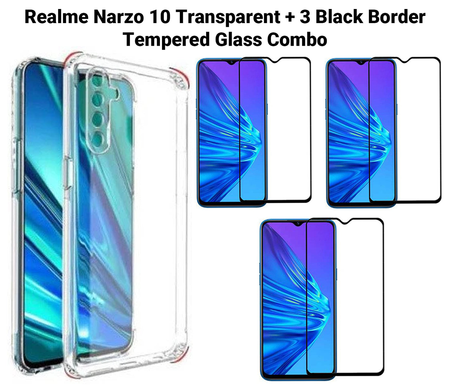 VAKIBO Premium Clear 1.5MM Thick Transparent Soft TPU Rubber Back Cover Case With Camera Protection Suitable for Realme Narzo 10