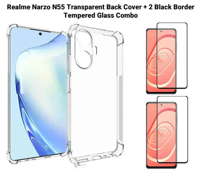 VAKIBO Premium Clear 1.5MM Thick Transparent Soft TPU Rubber Back Cover Case With Camera Protection Suitable for Realme Narzo N55
