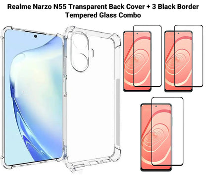 VAKIBO Premium Clear 1.5MM Thick Transparent Soft TPU Rubber Back Cover Case With Camera Protection Suitable for Realme Narzo N55