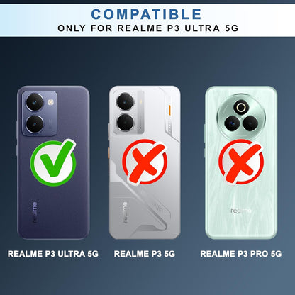 VAKIBO Best Selling Black and Transparent Coloured Made With Soft TPU and Acrylic Back Cover Case With 4 Corner and Camera Protection Suitable for Realme P3 Ultra