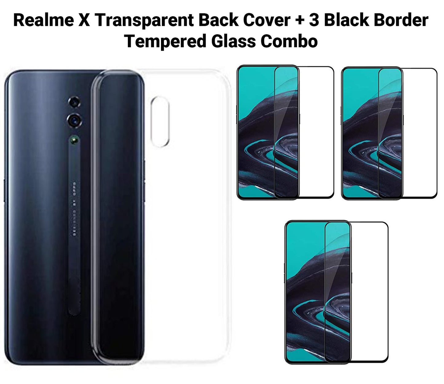 VAKIBO Super Premium Soft TPU Transparent Case With Dustplug,Side Grip,Corner Protection,lanyard Cuts,Camera Protection Suitable for Realme X