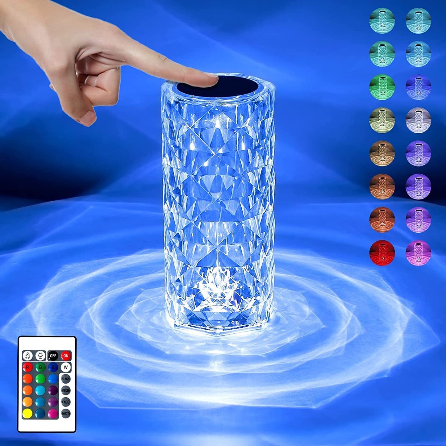 Rose Crystal Diamond LED Table Lamp