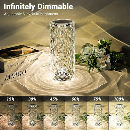 Rose Crystal Diamond LED Table Lamp