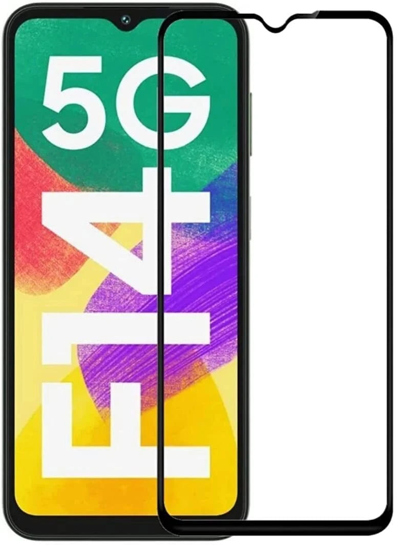 Super Premium Quality Tempered Glass Screen Guard Protector With Black Border Suitable For Samsung Galaxy F14