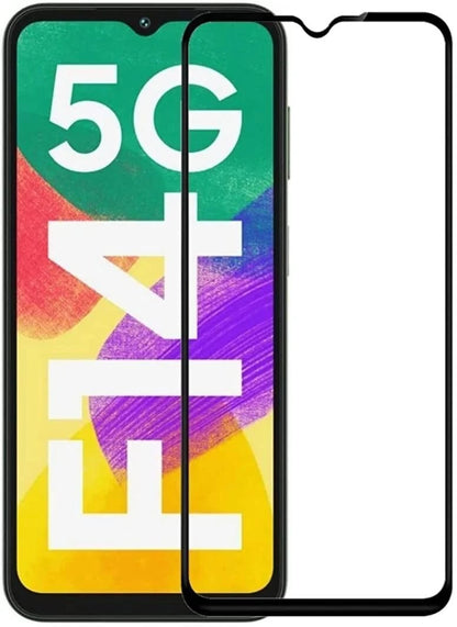 Super Premium Quality Tempered Glass Screen Guard Protector With Black Border Suitable For Samsung Galaxy F14