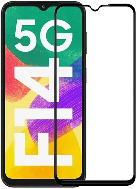 Super Premium Quality Tempered Glass Screen Guard Protector With Black Border Suitable For Samsung Galaxy F14