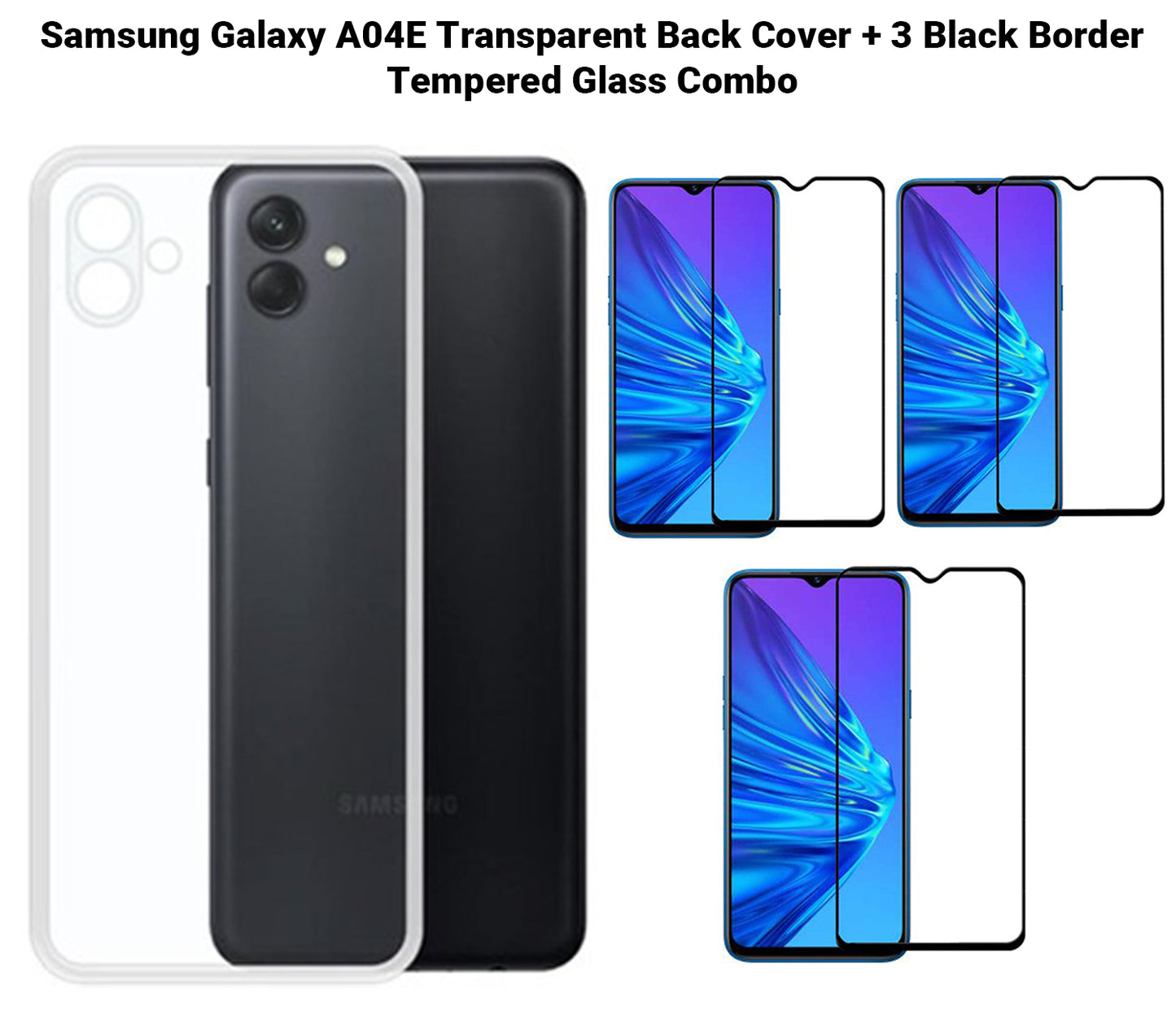 VAKIBO Super Premium Soft TPU Transparent Case With Dustplug,Side Grip,Corner Protection,lanyard Cuts,Camera Protection Suitable for Samsung A04E