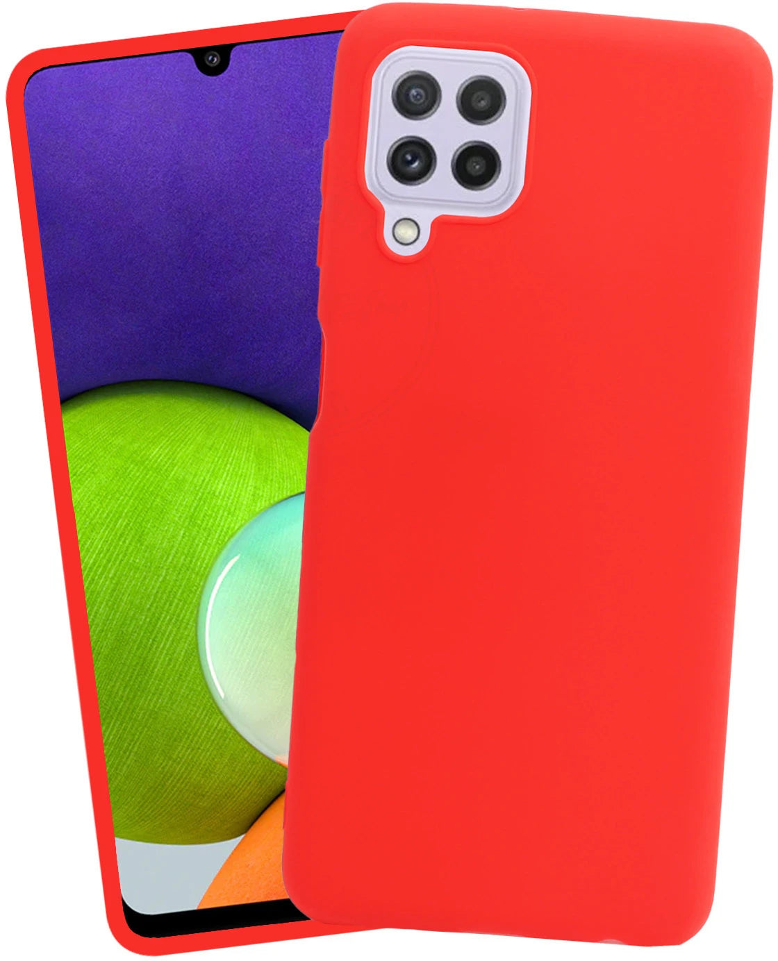 VAKIBO 1.2 MM Thick Red Coloured Soft TPU Rubber Back Cover Case With Camera Protection Ring Suitable for Samsung Galaxy A22 4G