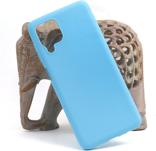 VAKIBO 1.2 MM Thick Sky Blue Coloured Soft TPU Rubber Back Cover Case With Camera Protection Ring Suitable for Samsung Galaxy A22 4G